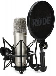 Rode NT1A condenser microphone for recording podcast audio